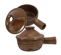 ZUNOXAZ 2pcs Chinese Clay Cooking Pots with Lids Microwave Safe Ceramic Casserole Cookware for Stews Soups Bibimbap Rice Noodle Porridge Heat Resistant Earthenware