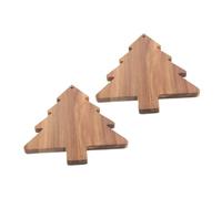 ZUNOXAZ 2Pcs Christmas Tree Shaped Wood Cutting Board Multipurpose Food Serving Tray Charcuterie Bread Platter for Holiday Dining and Kitchen Use