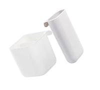 ZUNOXAZ 2pcs Creative Computer Monitor Pen Holders Multifunctional White Long Square Pencil Organizers Lightweight Plastic Desk Accessories for Office Stationery Storage and Clutter