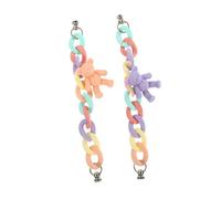 ZUNOXAZ 2pcs DIY Phone Cover Chains with Rainbow Bear Design Mobile Phone Hanging Accessories for Case Decoration Gift for Craft Lovers