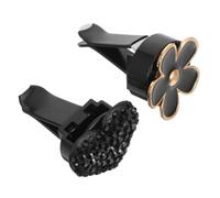 ZUNOXAZ 2pcs Elegant Flower Rhinestone Heart Design for Stylish Car Interior Decoration Creative Diffuser for