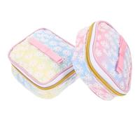 ZUNOXAZ 2pcs Embroidered Mesh Nursing Pad Pouch Set, Portable Menstrual Pad Storage Bags with Cute Design, Suitable for Teens and Women Period Kit, Random Colors