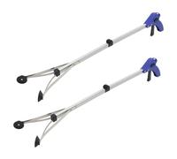 ZUNOXAZ 2pcs Foldable Trash Picker Aluminum Alloy Trash Grabber Reacher Litter up Tool for Garden Leaf Pick up Reaching Assist Tool