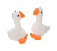 ZUNOXAZ 2pcs Goose Plush Keychain Soft Collectible Stuffed Animal Accessories for Backpack Charm Birthday Party Favors Farm Animal Themed