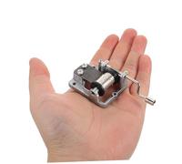 ZUNOXAZ 2pcs Hand Crank Music Box Movement Silver Plated Musical Box Part for DIY Craft Projects Creative