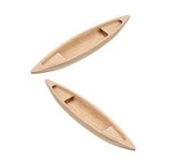 ZUNOXAZ 2pcs Handcrafted Wooden Canoe Craft Nautical Boat Ornament for Fish and Home Decor Detailed Nautical Boat Model for Coastal Landscape Centerpiece Timeless Floating Decoration
