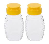 ZUNOXAZ 2Pcs Honey Bottles with Flip-top Caps Refillable Condiment Squeeze Containers for Accurate Dispensing and Storage for Mustard Syrup and Travel Oil Use