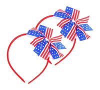 ZUNOXAZ 2pcs Independence Day Headbands with Soft Cloth Material Featuring Vibrant Colors and Patriotic Design, Protecting Scalp and Hairline for Independence Day Celebrations