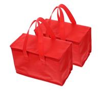 ZUNOXAZ 2pcs Insulated Cooler Bag Large Portable Lunch Tote with Foil Thermal Lining for Picnic Camping Outdoor Food Storage Lightweight Handheld Bento Bag for Work School
