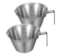ZUNOXAZ 2pcs Italian Coffee Extract Cup Measuring Cups Espresso Coffee Espresso Machine Measuring Shot Frothing Mug 304 Stainless Steel Silver