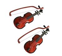 ZUNOXAZ 2pcs Mini Simulation Violins Decorative Musical Instrument Models for Christmas Props DIY Accessories Elegant Like Design for Party Wedding Home Photography Background