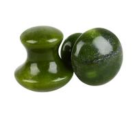 ZUNOXAZ 2pcs Natural Green Jade Mushroom Shaped Facial Body Massager Smooth Stone Tool for Face Relaxation and Traditional Chinese Therapy Suitable for Men Women Teens