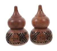 ZUNOXAZ 2pcs Openable Wooden Gourd Aroma Bead Container Hollow Carved DIY Sachet for Home and Office Air Purification Retro Blessing Diffuser Sculpture