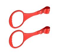 ZUNOXAZ 2pcs Playpen Pull Up Rings ABS Red Handles, Walking Assistant Stand Up Rings for Indoor Safety and Training, Nursery Pull Handles for Development