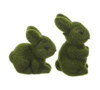 ZUNOXAZ 2pcs Realistic Flocked Rabbit Sculpture for Garden Decoration Bunny Ornament for Easter Party Patio and Indoor Outdoor Home