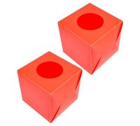 ZUNOXAZ 2pcs Red Plastic Lottery Drawing Box with Slot, Multipurpose Voting and Raffle Ticket Ballot Box for Parties and Meetings, Cube Donation and Suggestion Storage Container
