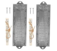 ZUNOXAZ 2pcs Religious Mezuzah Door Plaque Antique Silver Alloy Jewish Housewarming Gatepost Home Decor Faith Symbol Religious Ceremony