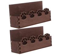 ZUNOXAZ 2pcs Rustic Wooden Cat Paw Business Card Holder Natural Wood Desktop Organizer Stand for Office Desk Postcard Display Rack Efficient Workspace Management Marketing Card Display
