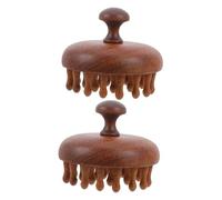 ZUNOXAZ 2pcs Sandalwood Scalp Comb Wooden Massage Tool with Large Teeth for Meridian Acupoint Stimulation Hair Growth Tension Relief Portable Head Scalp Brush for Home Travel Office Use