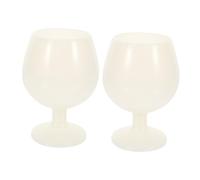 ZUNOXAZ 2Pcs Silicone Wine Goblet Transparent Food-Safe Water Goblet with Sturdy Base Classic Stemmed Design for Household Camping Outdoor Parties Reusable Drinkware