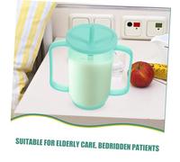ZUNOXAZ 2pcs Spill Sippy Cups for Elderly Adults with Straw and Lid Feeding Mugs for Bedridden Patients Lightweight Dual Handle Drinking Cups for Disabled and Liquid Diet Care