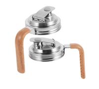 ZUNOXAZ 2pcs Stainless Steel Mason Jar Pour Lids with Leak Spout and Handle Food Grade Sealing Caps for Home Brewing Cold Brew Fruit Drinks Salad Storage
