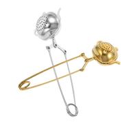 ZUNOXAZ 2pcs Stainless Steel Tea Infuser Fine Mesh Loose Tea Holder for Mess Brewing Strainer for Kitchen Elegant Gold and Silver Finish Dishwasher Safe