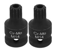 ZUNOXAZ 2pcs Stubby Triple Square Socket for Brake Caliper Screw Removal Ergonomic Impact Remover Tool Compatible with Multiple Vehicle Models Beginner-Friendly Automotive Repair