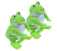 ZUNOXAZ 2pcs Wind-up Frog for Bright Colored Clockwork Playthings with Abs Material for Easter Parties and Birthday Small Lightweight Animal