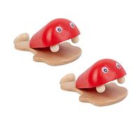 ZUNOXAZ 2Pcs Wooden Castanet Colorful Fish Design Musical Instrument for Boys Early Education Percussion Enhances Listening Skills and Cognitive Development