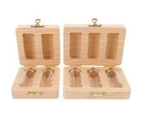 ZUNOXAZ 2pcs Wooden Collection Box for Teeth Storage and Fetal Hair Keepsake for Tooth Fairy