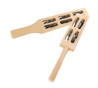 ZUNOXAZ 2pcs Wooden Handle Hand Bells for Musical Percussion Instruments with Crisp Bell Sound Montessori Educational for Creative Expression and Hand-eye Coordination Development