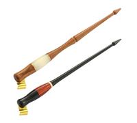 ZUNOXAZ 2pcs Wooden Oblique Calligraphy Nib Holder with Adjustable Brass Flange Lightweight Dip Pen for Manga Drawing and English Writing Practice Calligraphy Pen Accessories