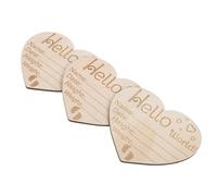 ZUNOXAZ 3 pcs Wood Birth Announcement Signs Heart-Shaped Nursery Name Plaques Newborn Photo Props Newborn Detail Board for Shower Decoration