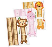 ZUNOXAZ 3 Sets Height Measurement Wall Stickers Cartoon Animals Pattern Growth Chart for Nursery Bedroom Decor Removable Kindergarten Wall Sticker for Tracking Development
