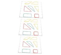 ZUNOXAZ 3 Sets Plastic Nail Boards for Math Teaching Props Transparent Geometric Shape Boards with Rubber Bands Smooth Surface Educational for Elementary Spatial Imagination Development