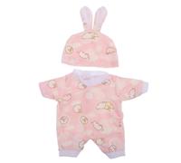 ZUNOXAZ 30cm Doll Clothes Set for Girls, Pink Whale Rabbit Jumpsuit Costume for Dolls, Cute Dress-up Outfit with Accessories for Role Play and Pretend Play