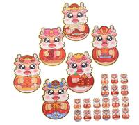 ZUNOXAZ 30pcs Chinese Year Red Envelopes Mixed Style Lunar Year Red Packets with Festive Cartoon Patterns Versatile Money Bags for Holiday Parties and Blessings