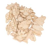 ZUNOXAZ 32pcs Outer Space Wooden Craft Chips DIY Astronaut Wood Cutout Decorations for Birthday Party Supplies Rocket Planet Hanging Ornaments Home Decor