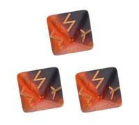ZUNOXAZ 3pcs Acrylic Crystal Rune Dice Set 8-Sided Colorful Luck Dice in Black and Gold Decorative Polyhedral for Astrology Divination and Tabletop Games