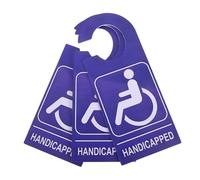 ZUNOXAZ 3pcs Handicap Parking Signs Blue PVC Lightweight Portable Wheelchair User Symbol Placard Hangers for Car Outdoor Disabled Parking Permit Easy Transfer Compliance