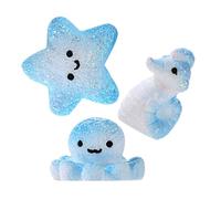 ZUNOXAZ 3Pcs Mini Resin Sea Animal Figurines Small Octopus Seahorse Micro Landscape Ornaments for Fish Tank Decoration DIY Craft Aquarium Accessories Creative Family Activity