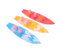 ZUNOXAZ 3pcs Mini Surfboard Model Props with Doll Boots Vibrant Blue Magenta Yellow for Beach Party Decorations Doll Scenes Display Collection Photography Accessories
