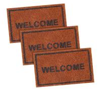 ZUNOXAZ 3pcs Mini Welcome Floor Mats for Dollhouse Decoration Brown Micro Landscape Carpets Mini Door Rugs for Model Scenes Creative DIY Accessories for Collectors