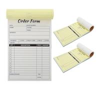 ZUNOXAZ 3Pcs Order Book: 2 Part Duplicate Invoice Book with Cardboard, Business Receipt Organizer Pads for Invoices and Purchase Orders 8.3x5.5"
