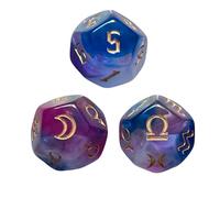 ZUNOXAZ 3pcs Polyhedral Astrology Dice Set Multi-sided Acrylic Number Game Dice Props for Rpg Board Games and Divination