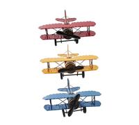 ZUNOXAZ 3pcs Retro Airplane Model Metal Aircraft Models Vintage Decorative Plane Ornament