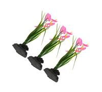 ZUNOXAZ 3pcs Sashimi Plate Flower Decor Lifelike Artificial Plant Sushi Serving Dish Ornament Restaurant Table Decoration