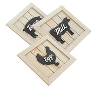 ZUNOXAZ 3pcs Wooden Animal Pattern Wall Door Signs Kitchen Decor Pendant Rustic Home Hanging Plaques for Dining Restaurant Office Gift
