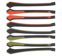 ZUNOXAZ 4 Pairs Eyeglasses Temple Sleeves Anti-Slip Anti-Fall Ear Grips, Soft Protective Replacement Legs for Glasses, Orange and Yellow